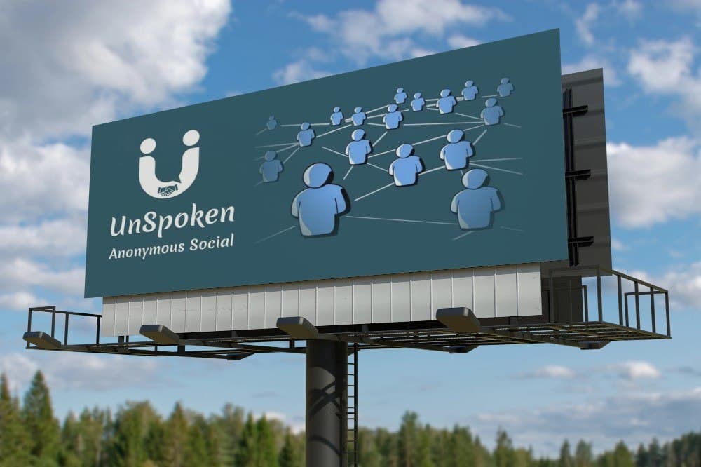 UnSpoken billboard showing a connected anonymous community